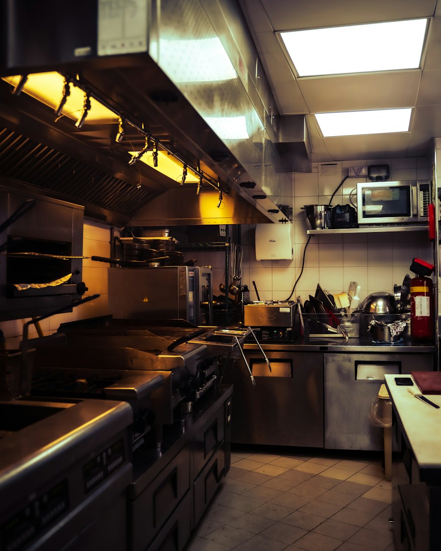 A commercial kitchen